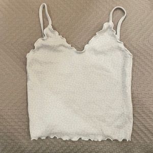 blue brandy melville nicolette floral ruffle tank